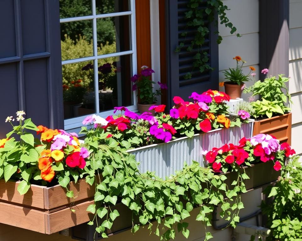 Blumenkästen kreativ bepflanzen: Ideen für bunte Balkone