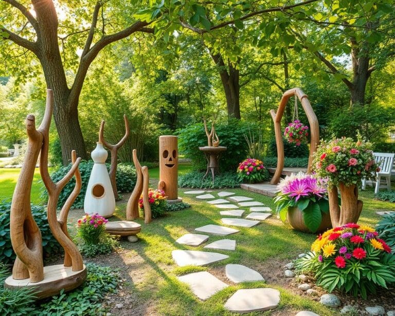 Gartendekoration aus Naturmaterialien selbst gestalten