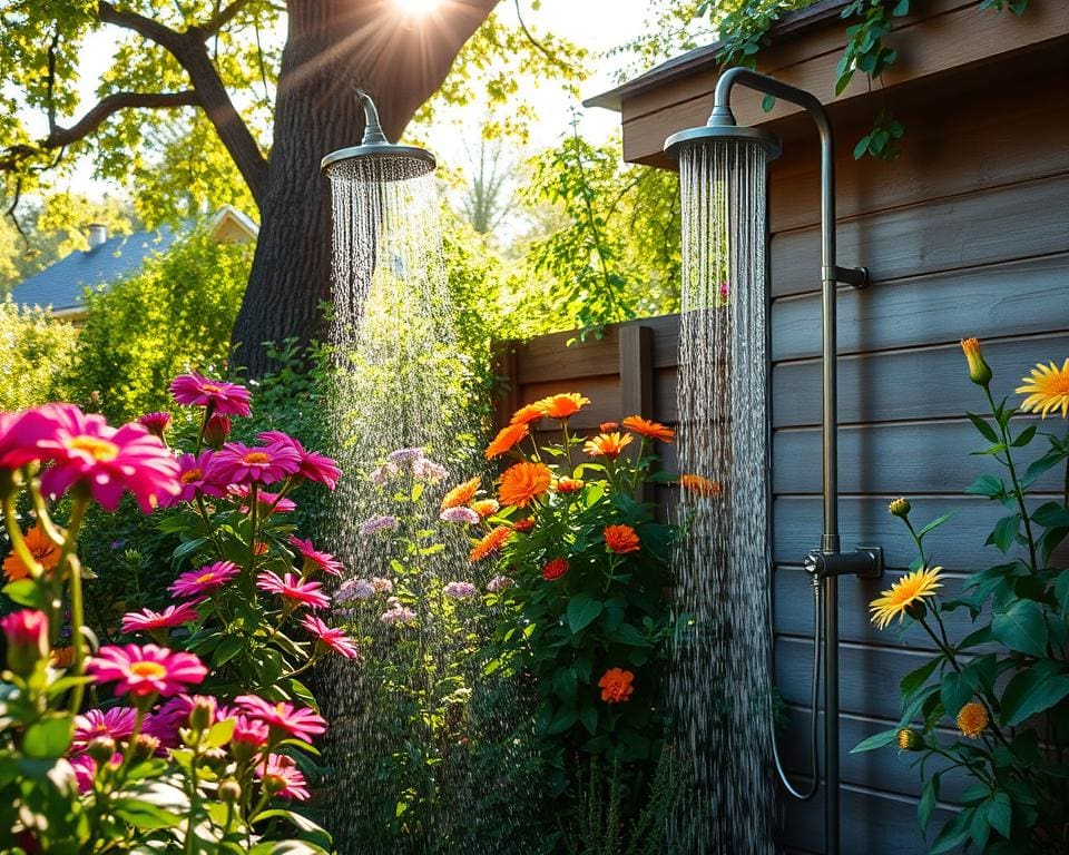 Gartendusche für Erfrischung im Sommer