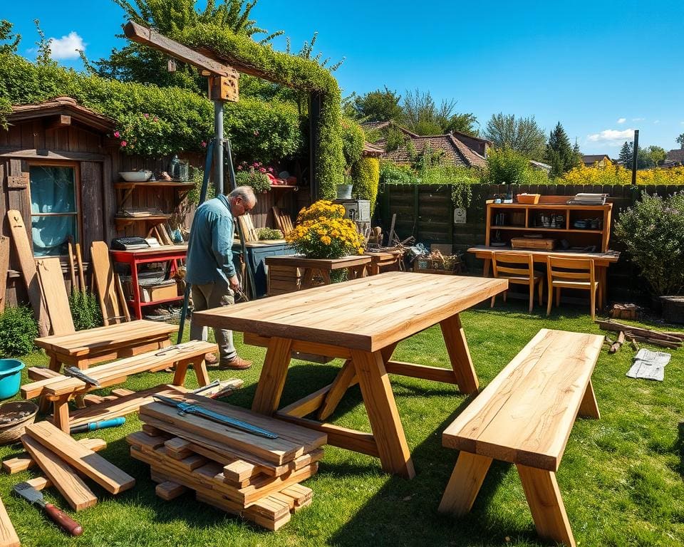 Gartenmöbel aus Holz selber bauen: Tische und Bänke