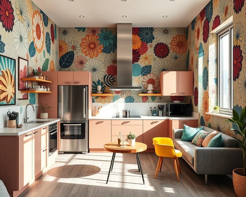 Küchenwände kreativ gestalten: Farben und Muster