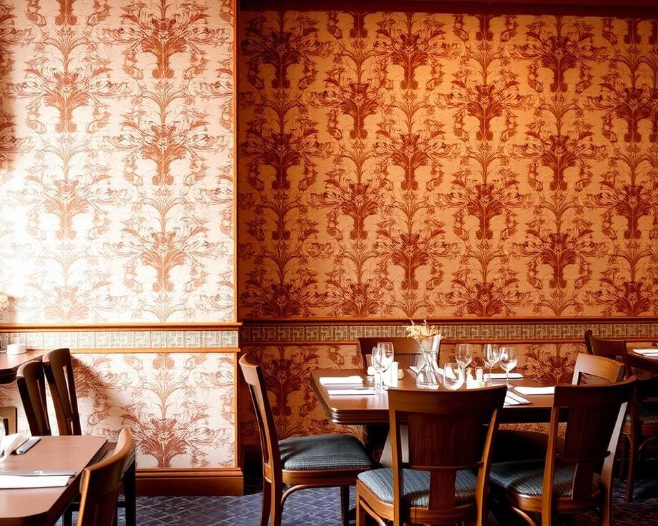 Muster an der Wand im Esszimmer