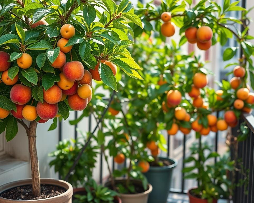 Obstbäume auf kleiner Fläche: Erntefrische Früchte im Kübel