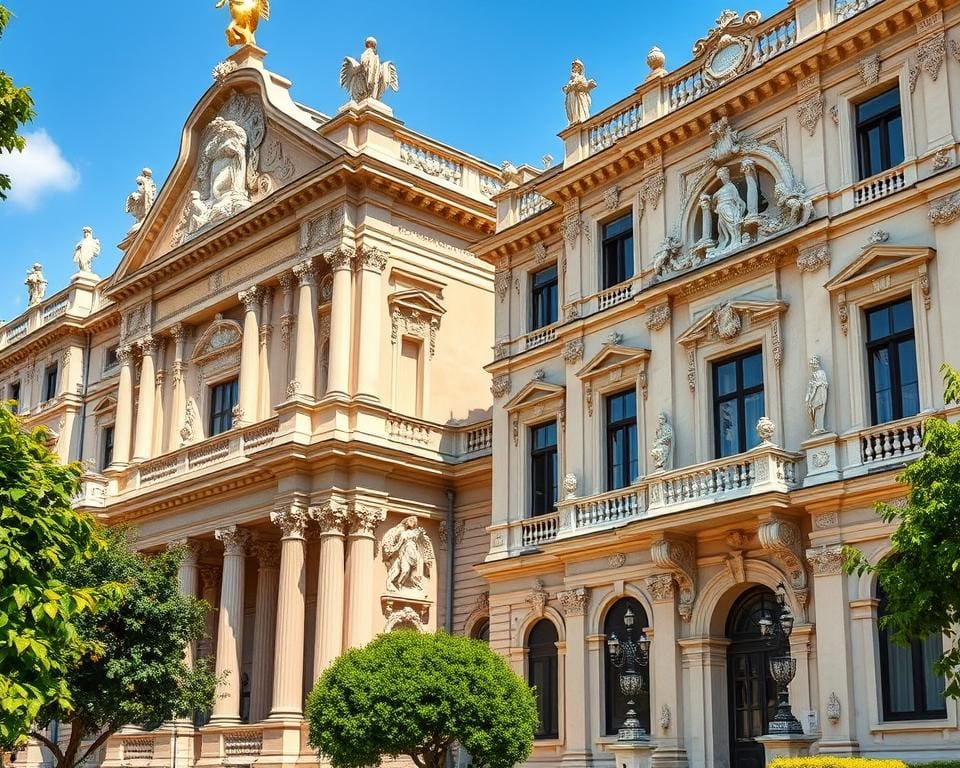 Prunkvolle Fassaden der barocken Architektur in Wien