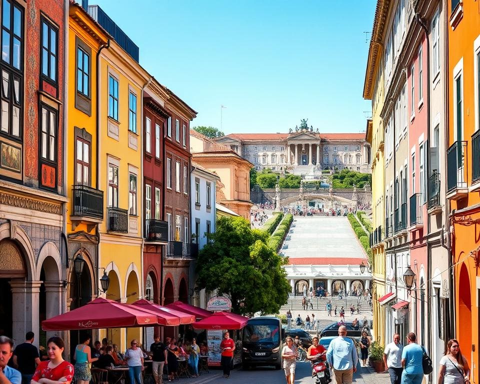 Ribeira-Viertel und Praça da Liberdade in Porto, Portugal