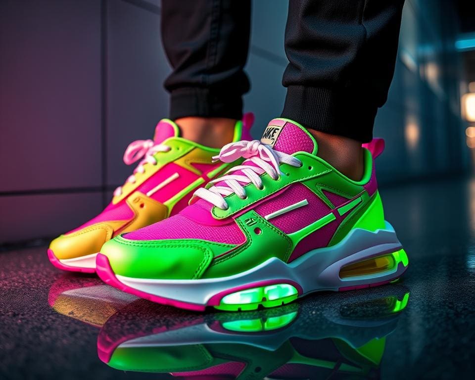 Sneaker mit Neon-Akzenten