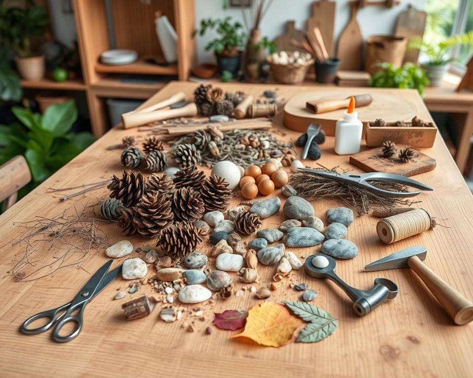 Werkzeuge für DIY mit Naturmaterialien