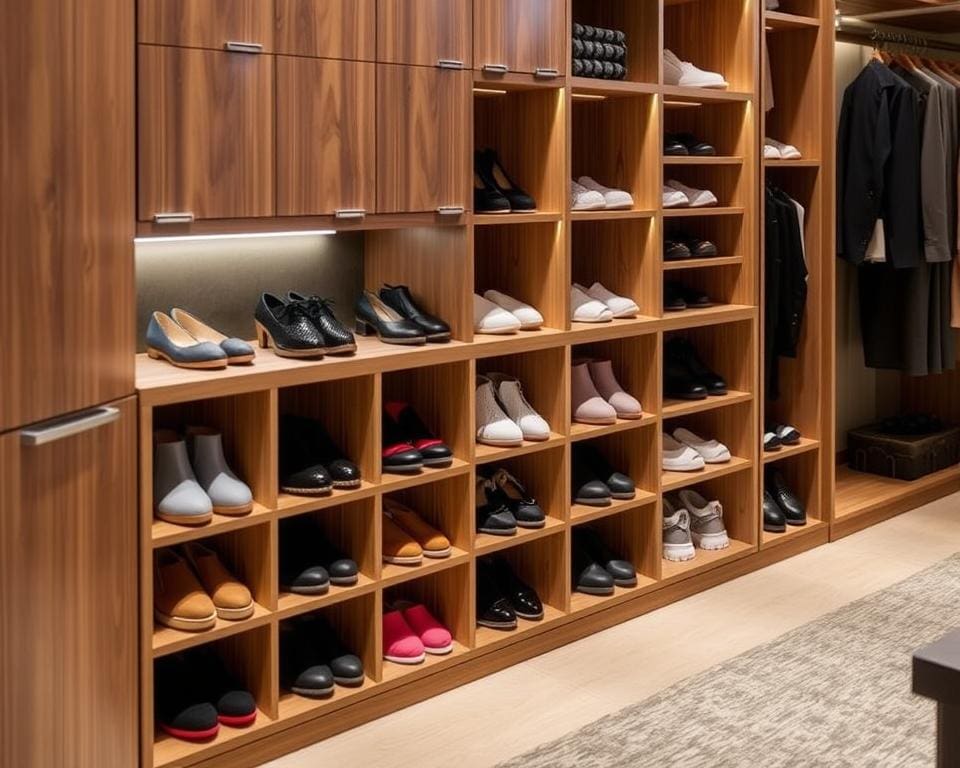 maßgefertigte Lösungen für Ordnung im Schuhschrank