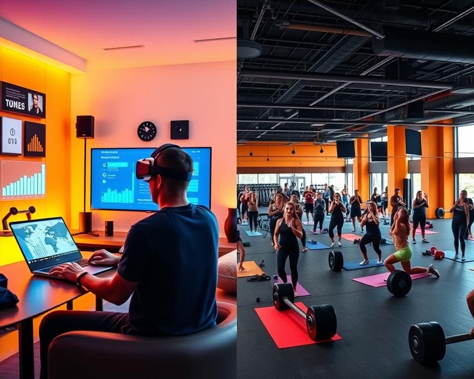 virtuelle Fitnessstudios Vergleich traditionelle Fitnessstudios