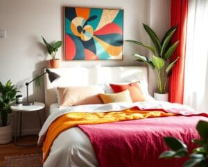 Farbenfrohe Akzente im Schlafzimmer setzen