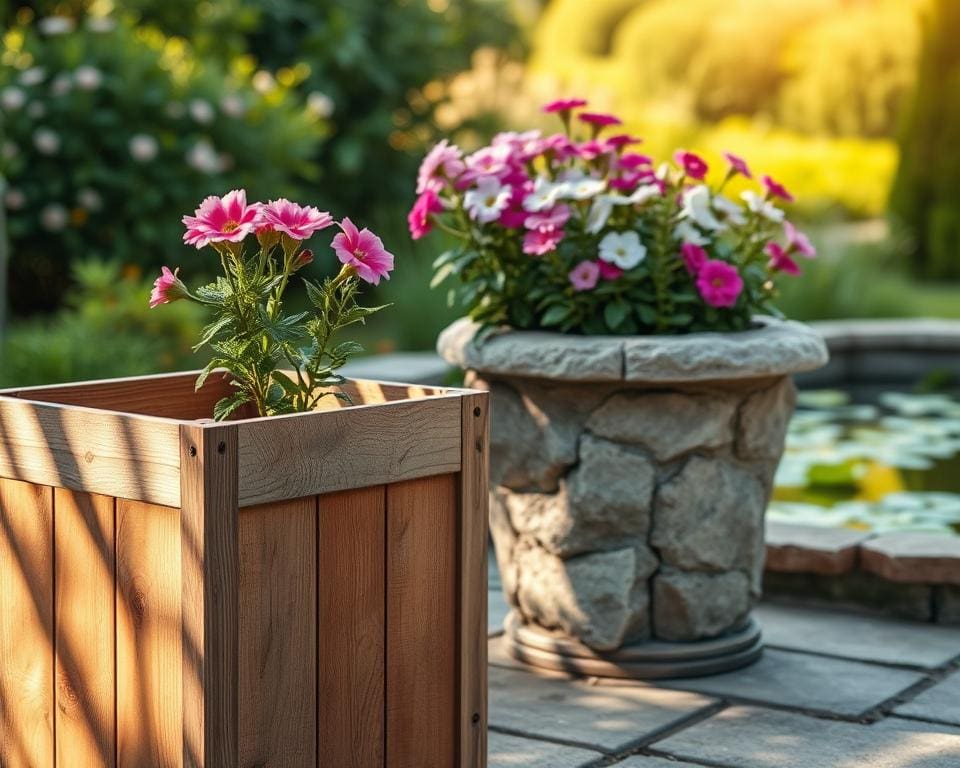 Blumenkübel aus Holz oder Stein: Was hält länger?