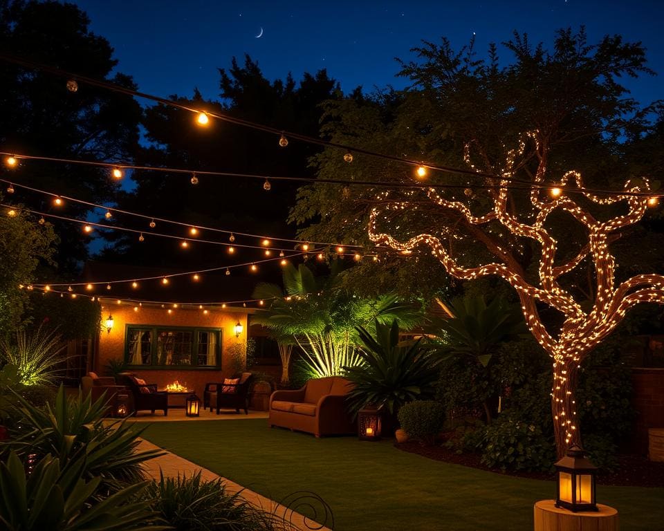 Outdoor-Lichterketten für eine warme Beleuchtung im Garten