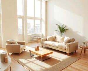 Wie richtest du ein Wohnzimmer mit wenigen Möbeln ein?