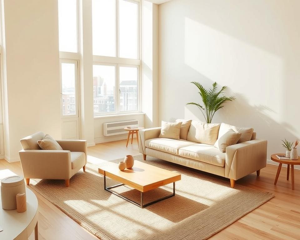 Wie richtest du ein Wohnzimmer mit wenigen Möbeln ein?