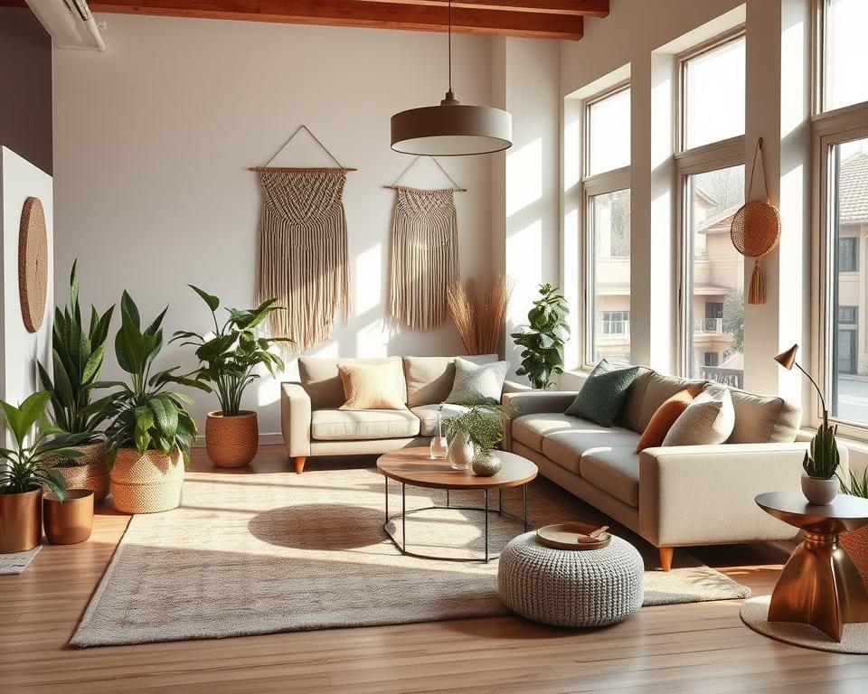 moderne Einrichtung mit Boho-Elementen