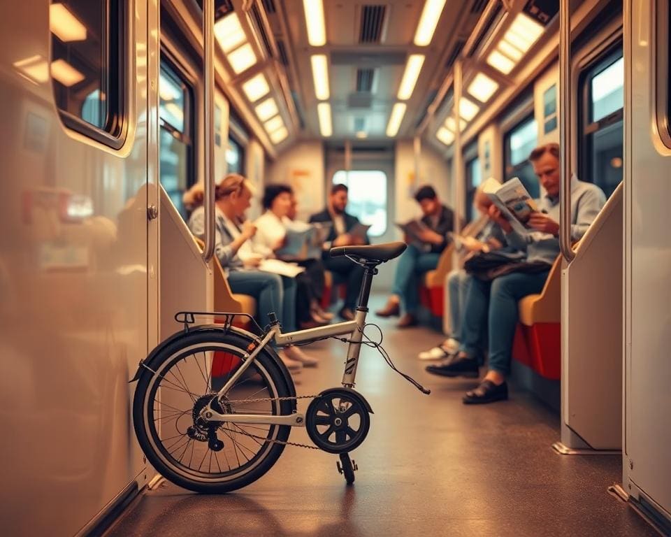 Klapprad transportieren in der Bahn