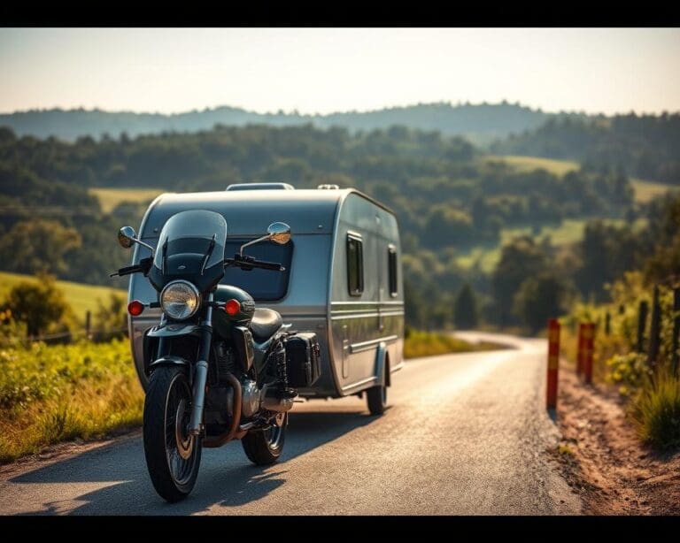 Wie reist man mit Caravan und Motorrad zusammen?
