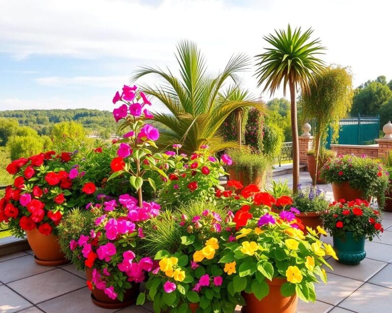 Welche Kübelpflanzen bringen Farbe auf die Terrasse?