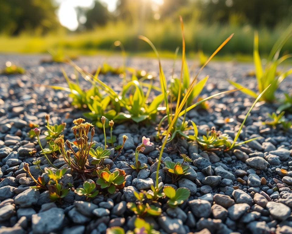 Was hilft gegen Unkraut im Kiesbereich?
