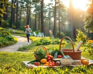 Wie kombinierst du gesunde Ernaehrung und Bewegung?