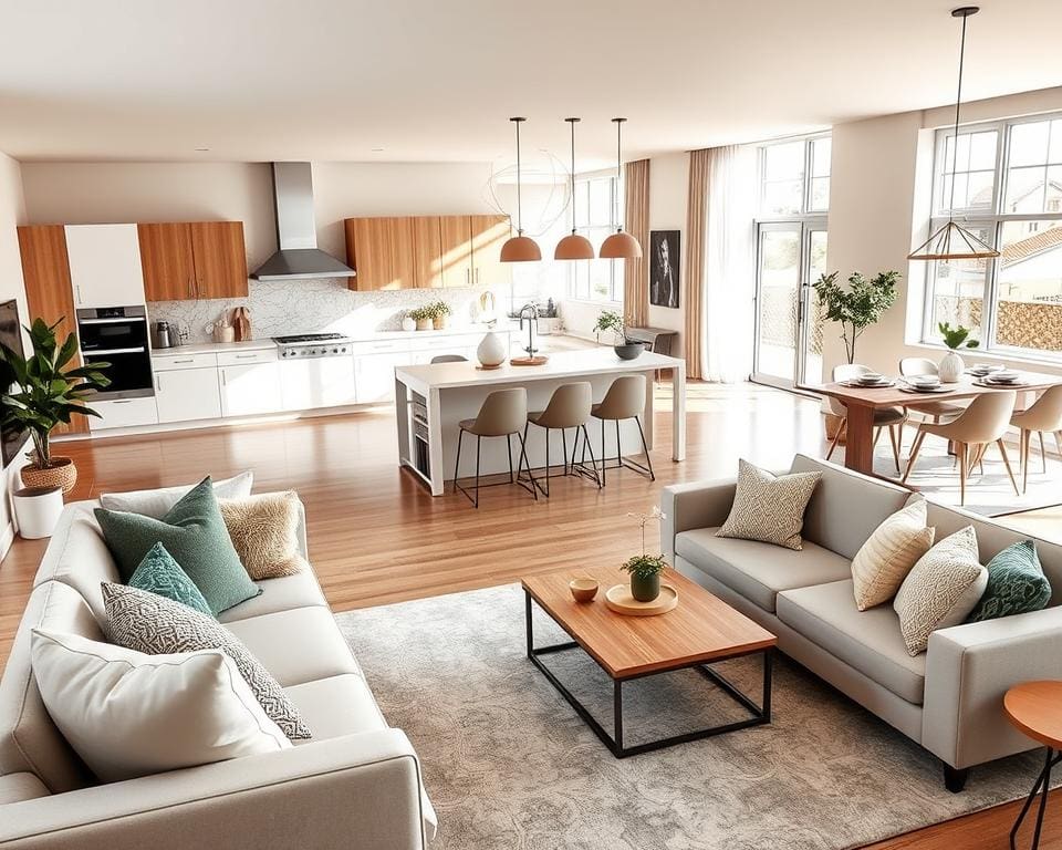 Wie richtet man einen offenen Grundriss ein?